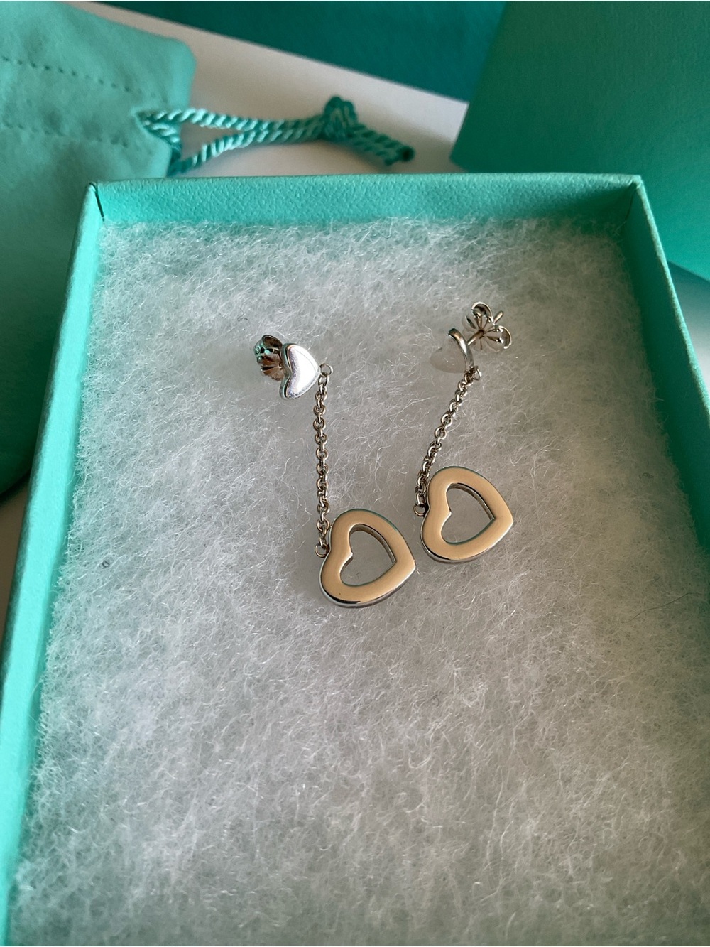 Tiffany & Co. Silver Heart Drop Earrings - Silver - Picture 5 of 12